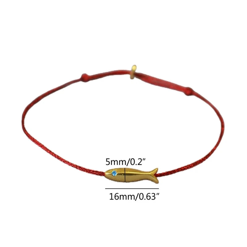 Red string Fish bracelet