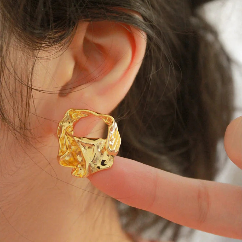 Fan-shaped Stud Earrings