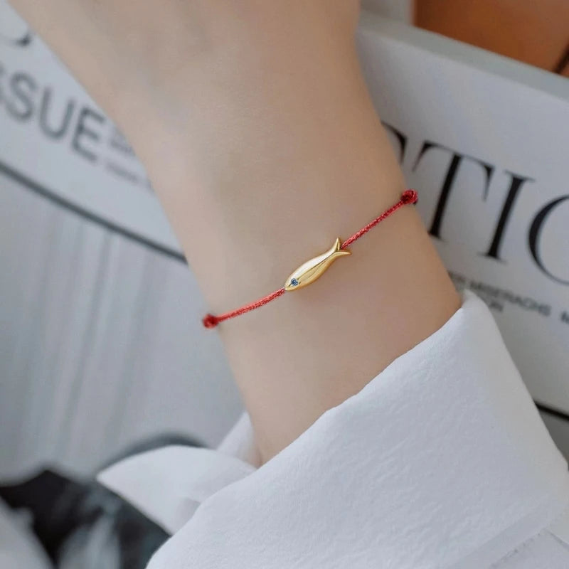 Red string Fish bracelet