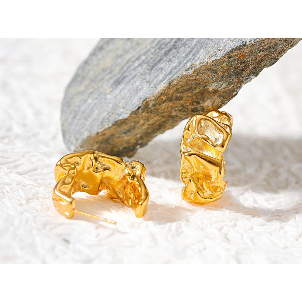 Yhpup Creative Unusual Hoop Earrings