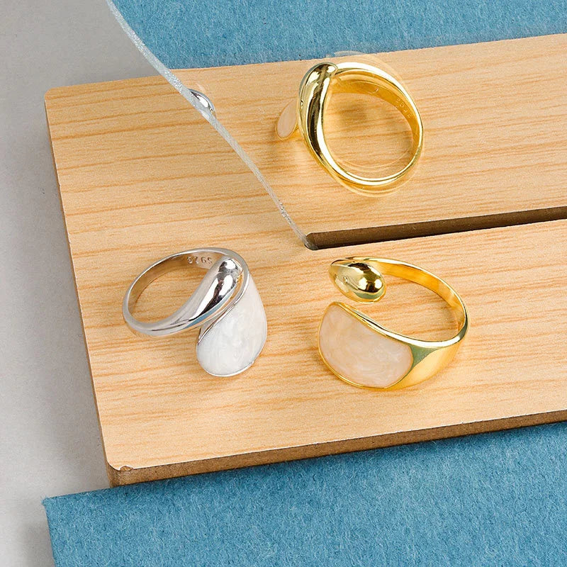 Gold Silver Color Minimalist Irregular Rings
