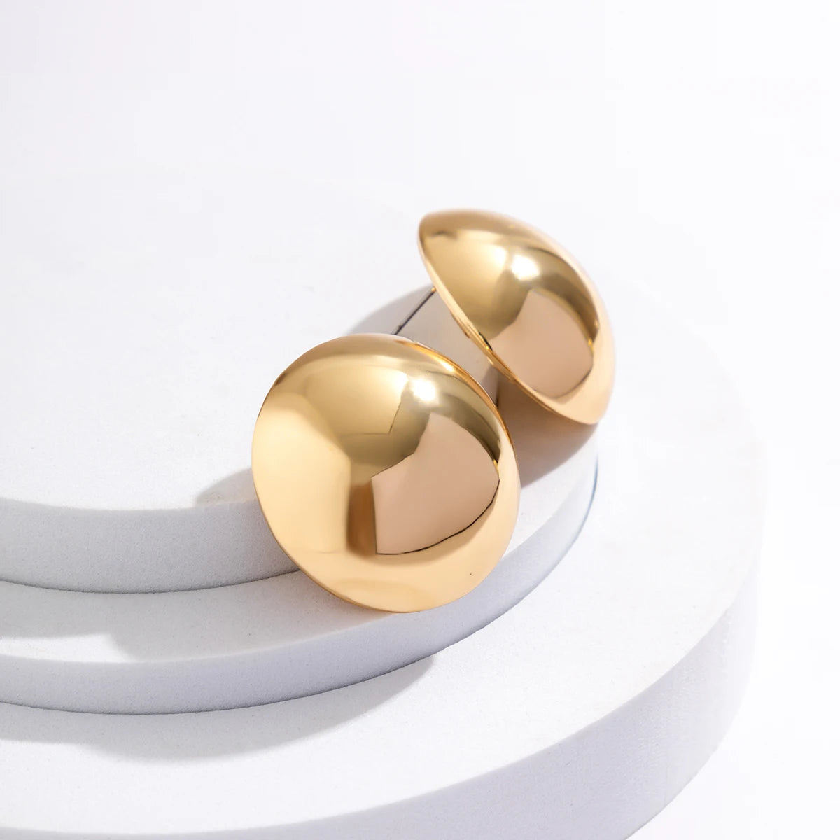 Big Ball Metal Stud Earrings