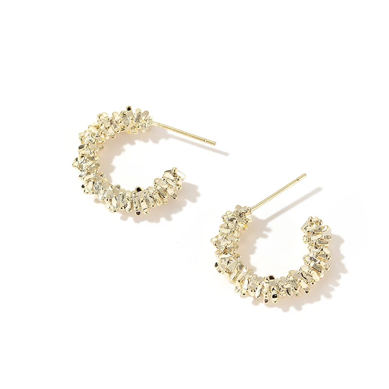 C-Shaped Semicircular Earrings