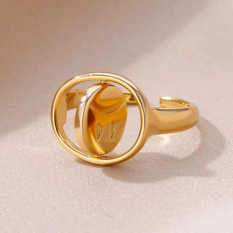 Smile Face Fidget Spinner Rings