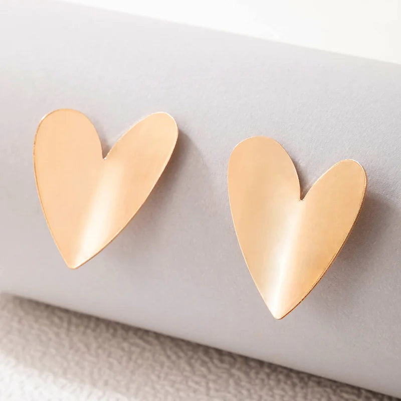 Big Heart Stud Earrings