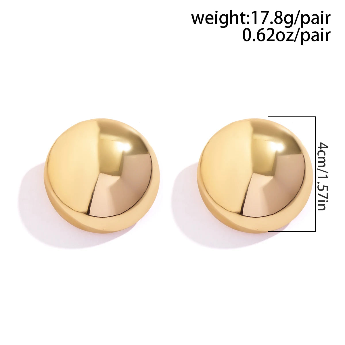 Big Ball Metal Stud Earrings