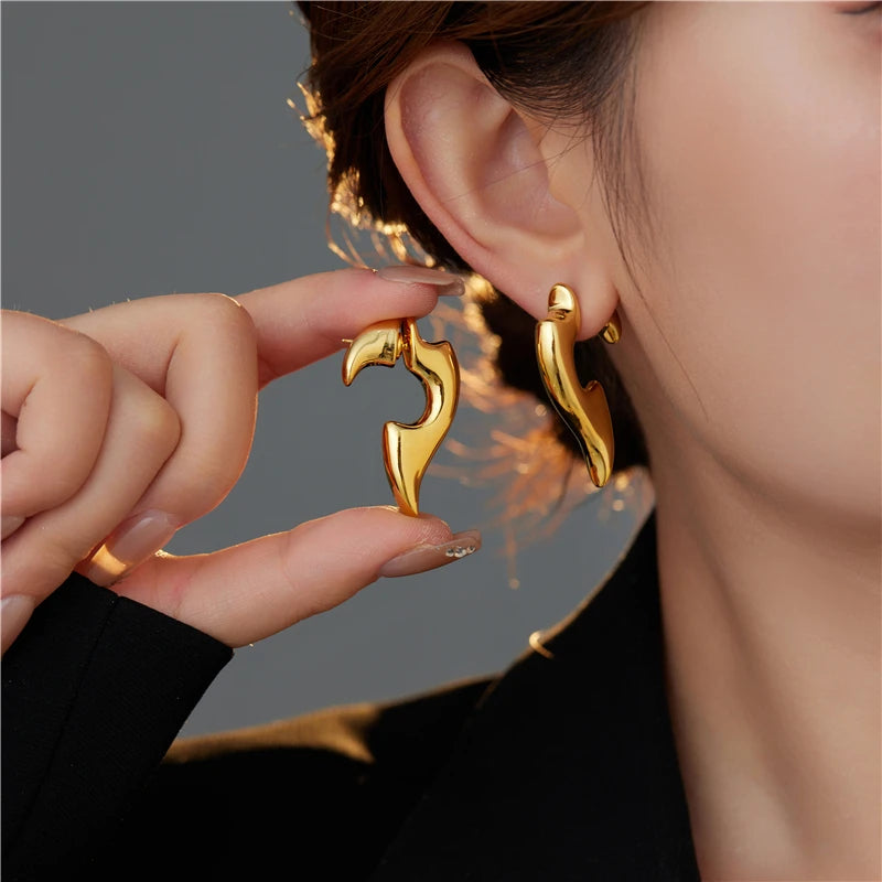 Geometric Design High Earrings