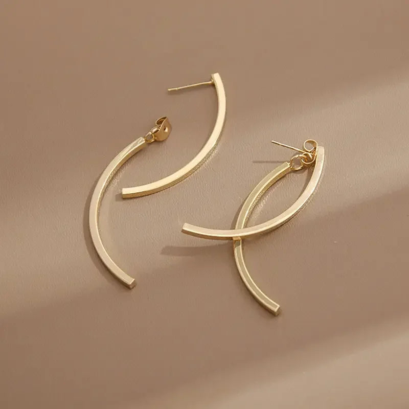 Arc Long Drop Earrings