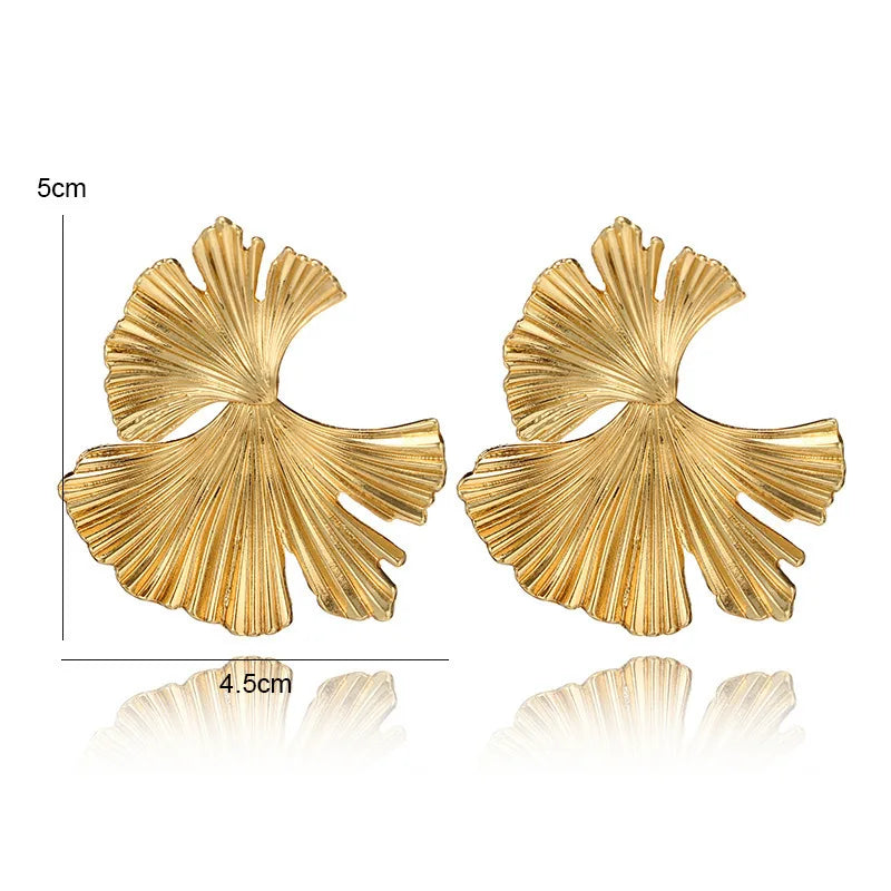 Biloba Leaf Shape Drop Earrings