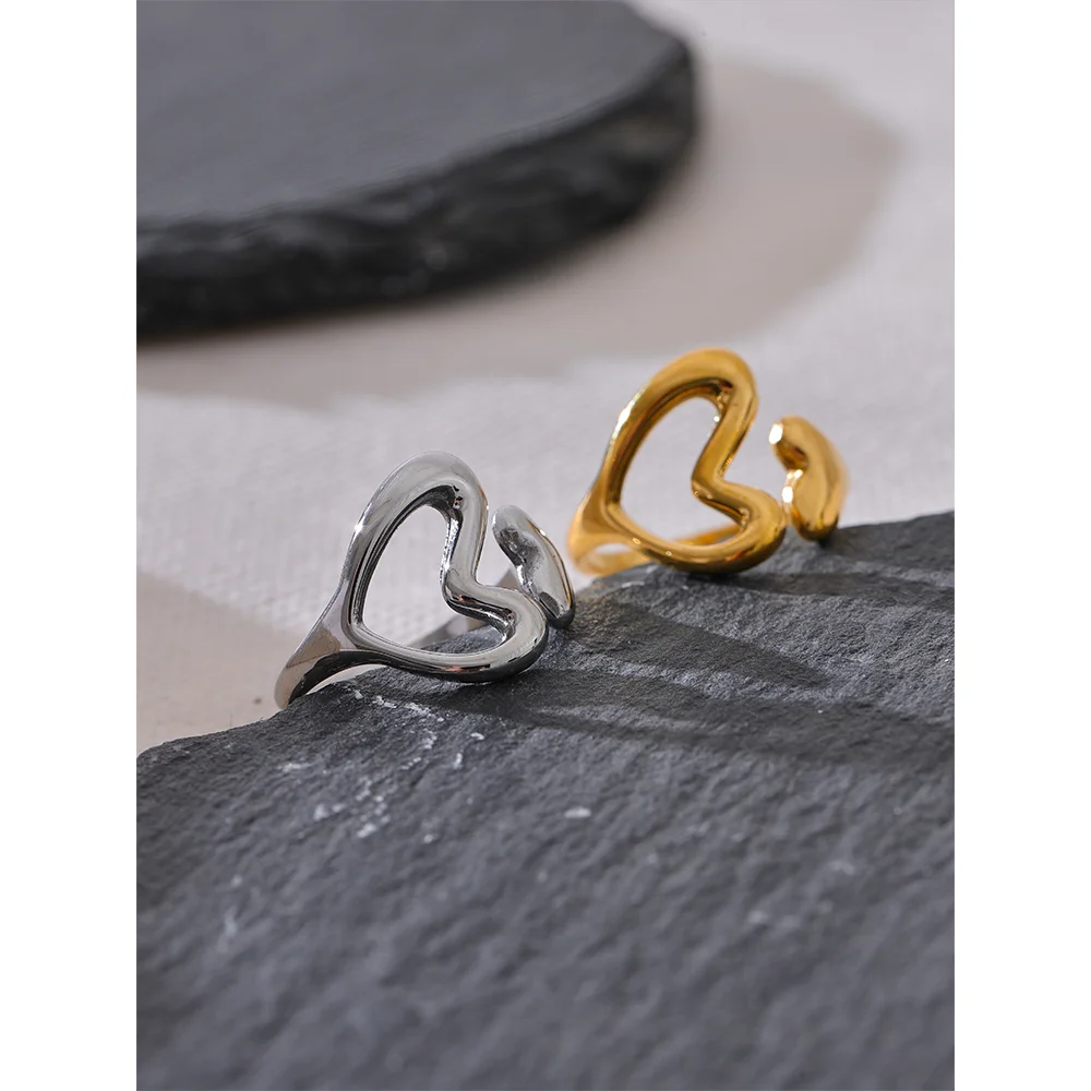 Heart Love Hollow Minimalist Ring