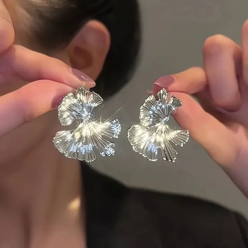 Biloba Leaf Shape Drop Earrings