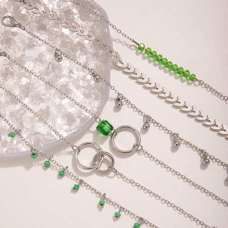 Bohemian Beaded Bracelets Pretty Flowers Leaf Hollow Out Geometry