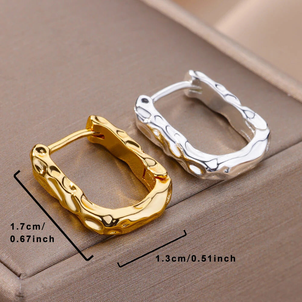 U-Shaped Square Hoop Earrings