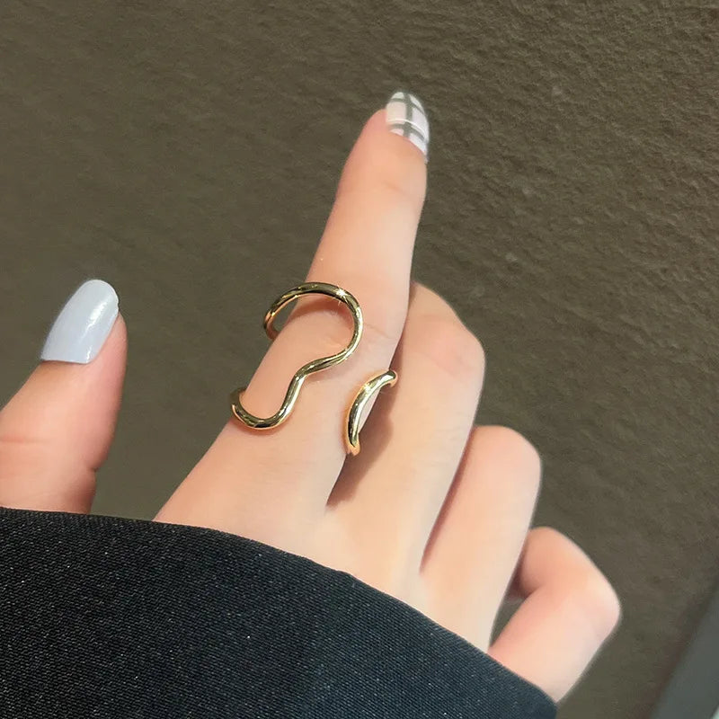 LIVVY Silver Color Double Layers  Ring