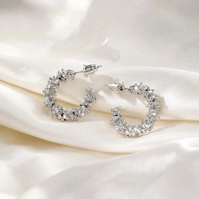 C-Shaped Semicircular Earrings