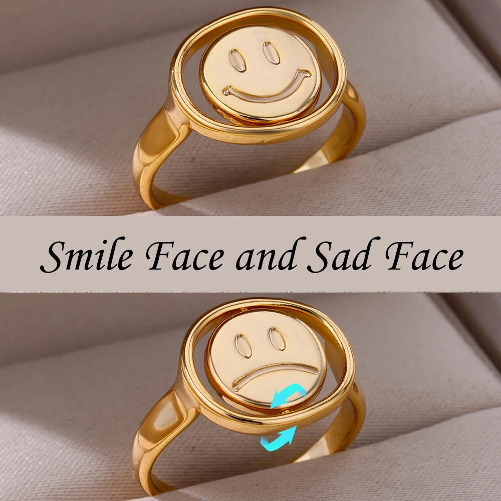 Smile Face Fidget Spinner Rings