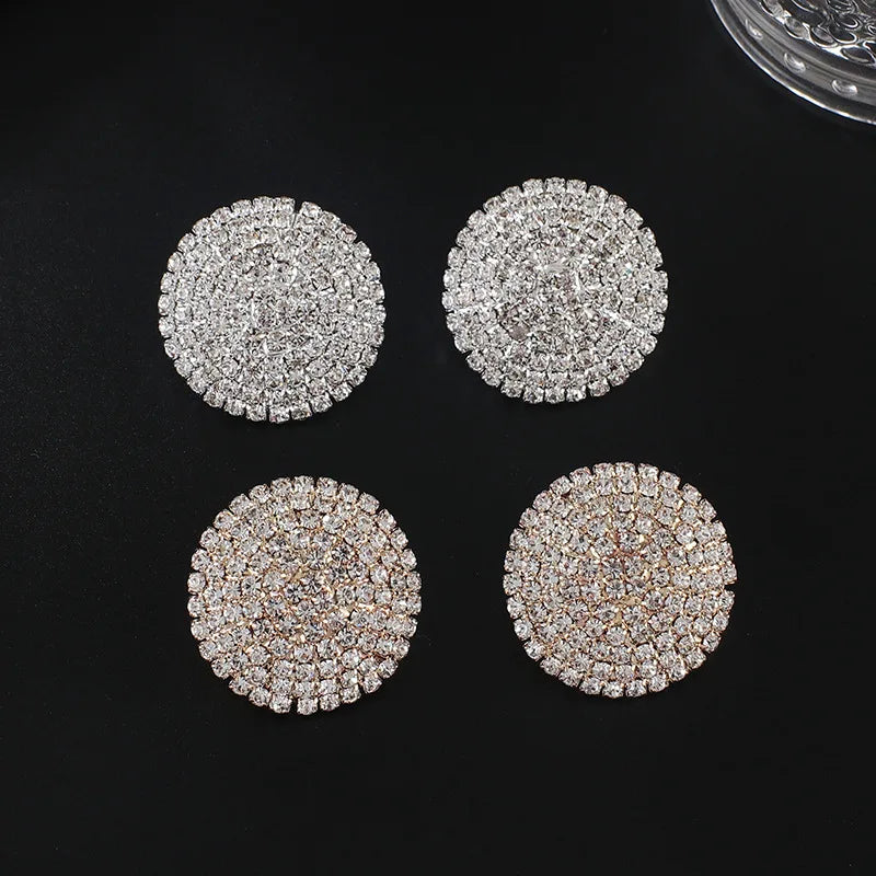 TREAZY Bling Full Rhinestone Big Round Stud Earrings