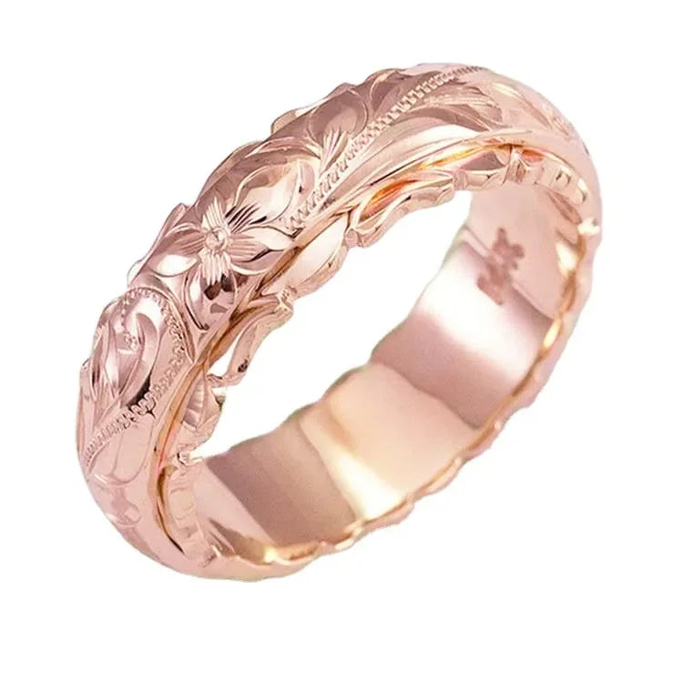 Carved Rose Flower Ring