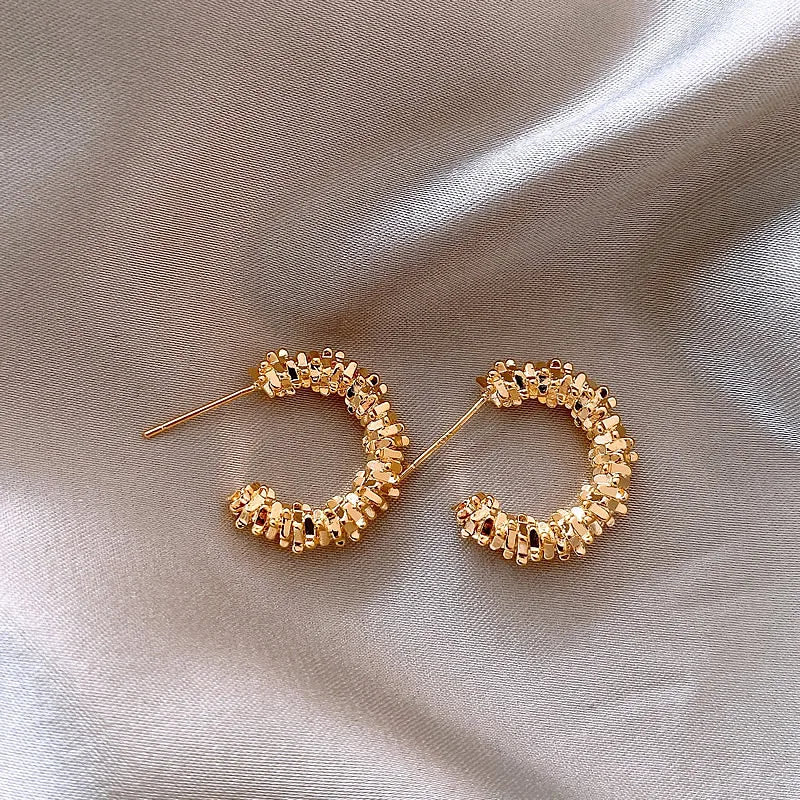 C-Shaped Semicircular Earrings