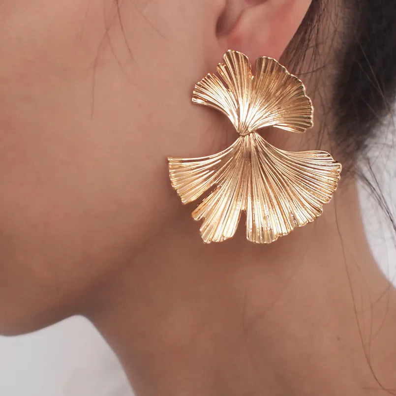 Biloba Leaf Shape Drop Earrings