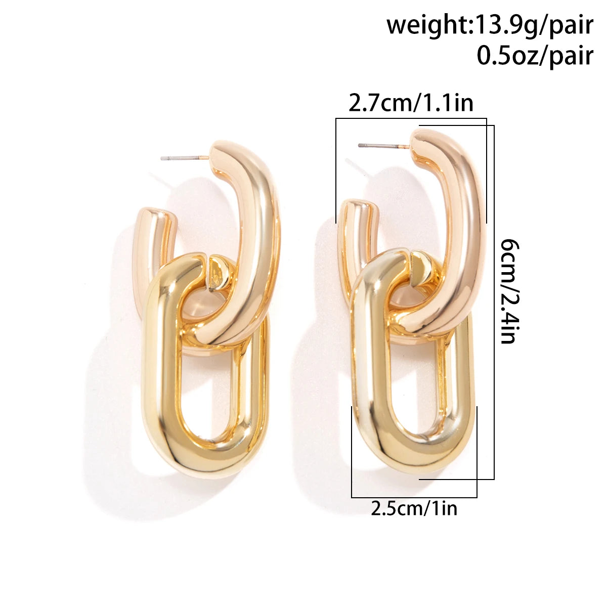 U-Shape Link Drop Earrings