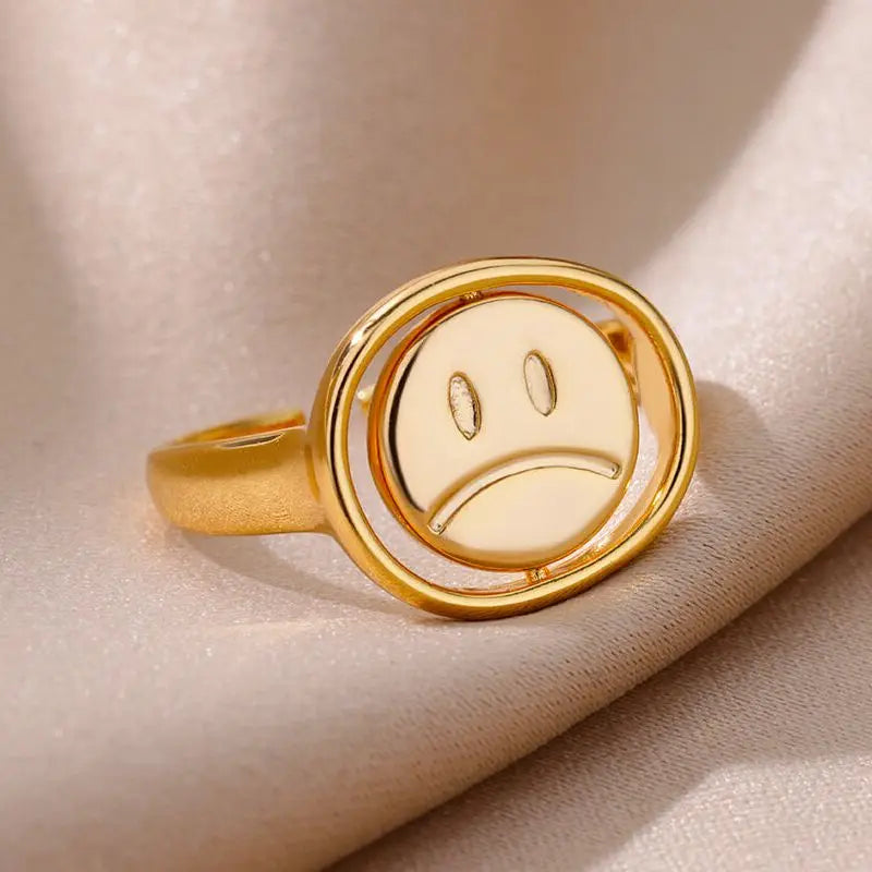 Smile Face Fidget Spinner Rings