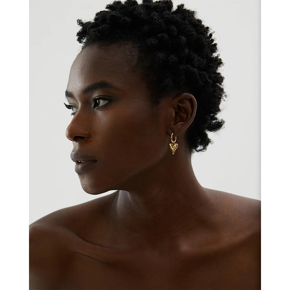 Chic Heart Huggie Hoop Earrings