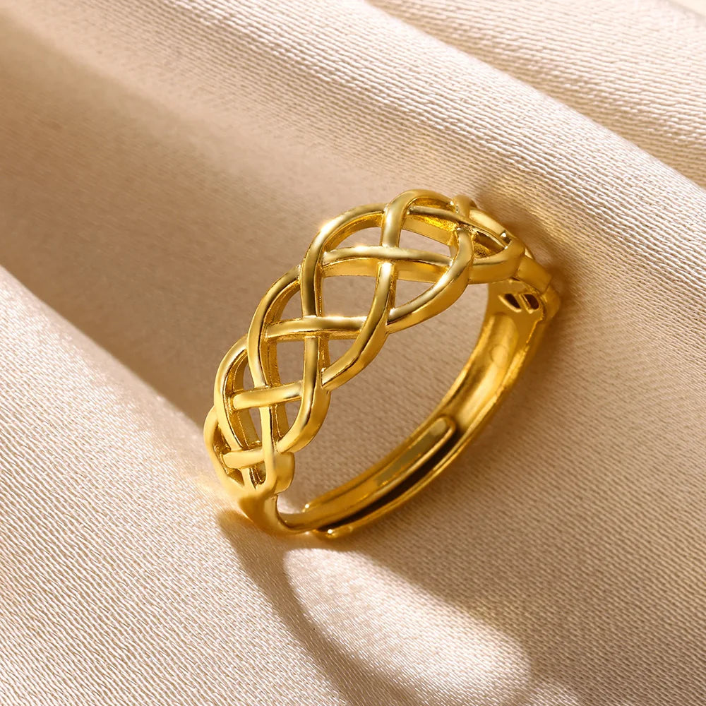 Punk Embossed Hollow Ring