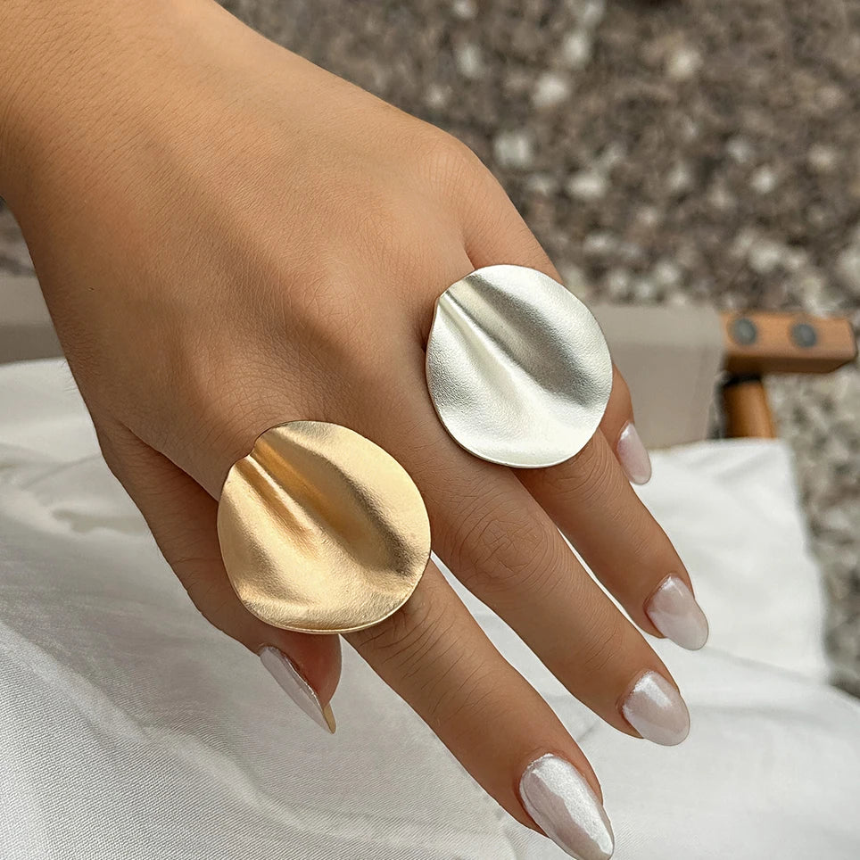 Ingemark 2Pcs Unique Irregular Geometric Open Rings Set
