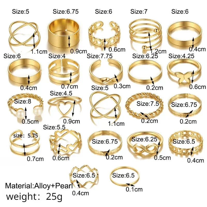 22 Sets Of Rings Butterfly