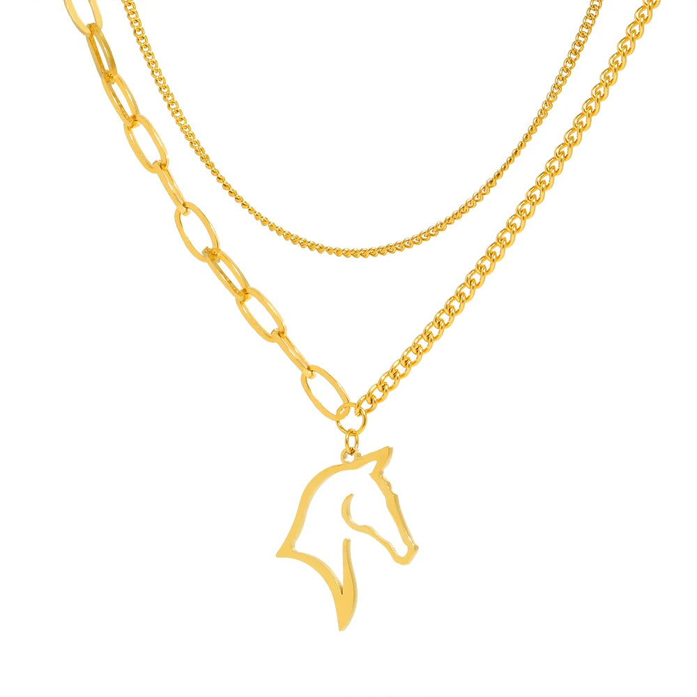 Horse Head Silhouette Necklace
