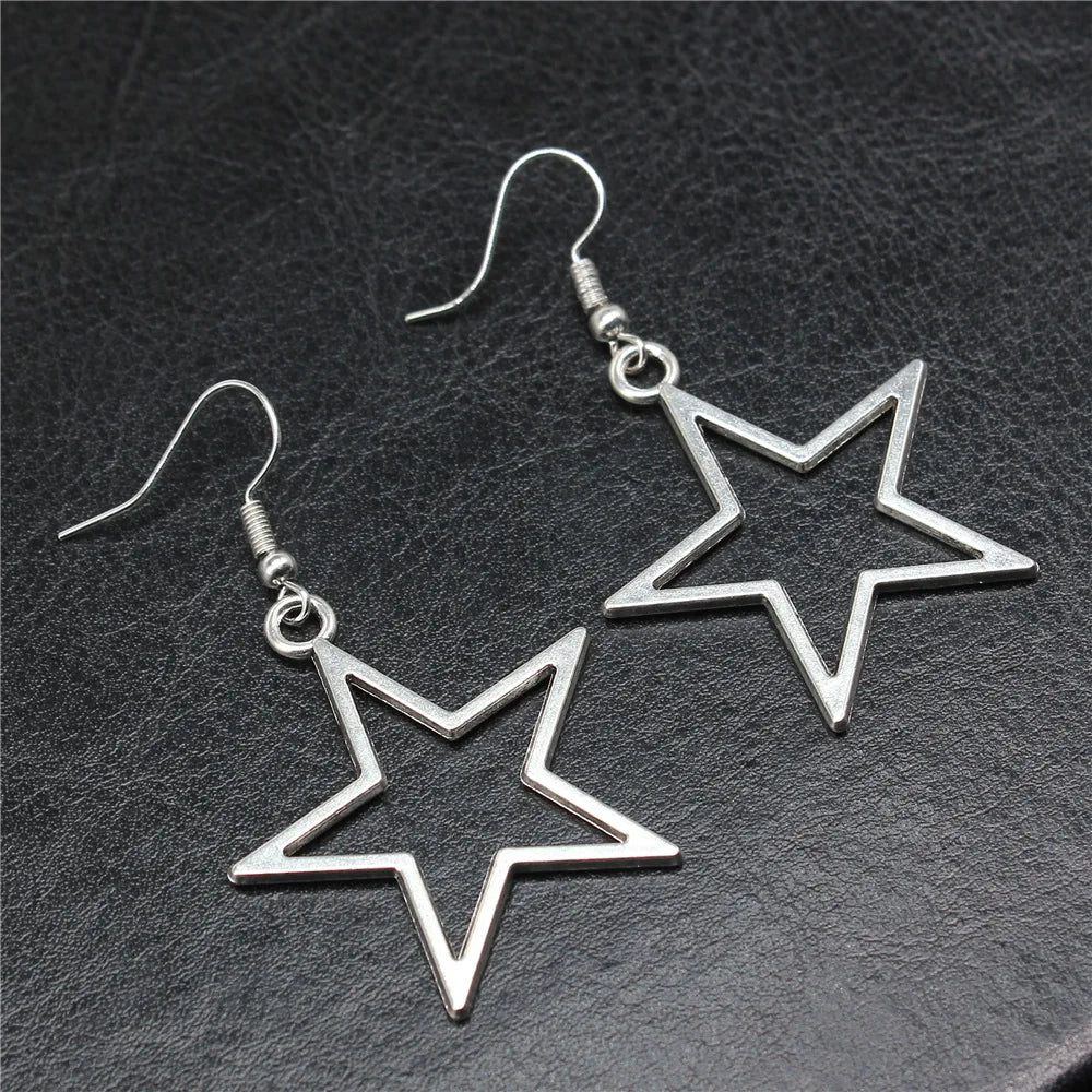 Hollow Star Pendant Earrings