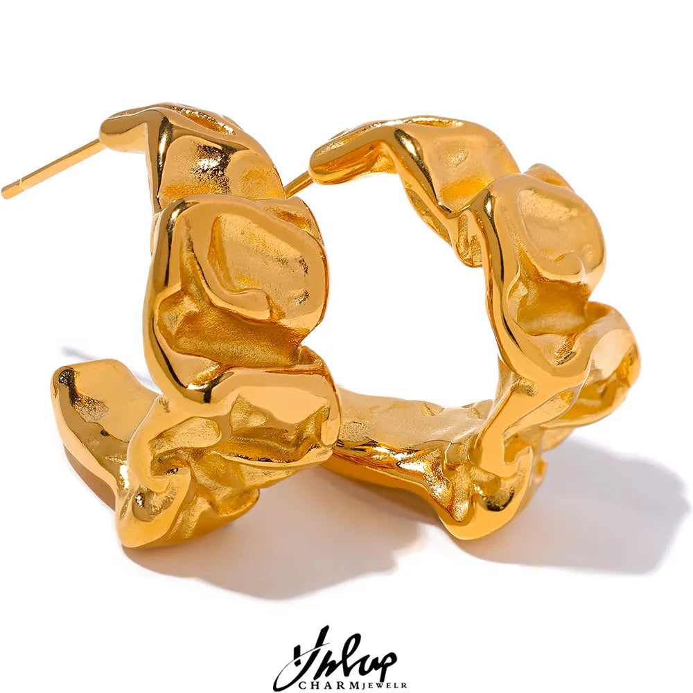 Yhpup Creative Unusual Hoop Earrings