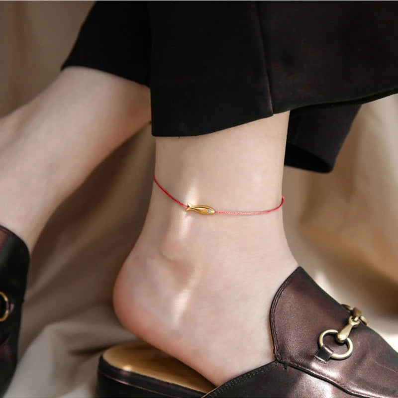 Red string Fish bracelet