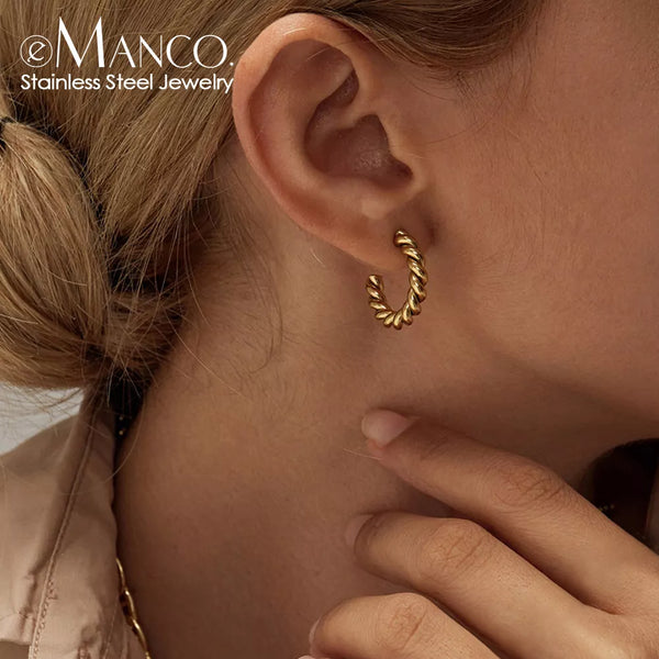 Spiral Twist Hoop Earrings