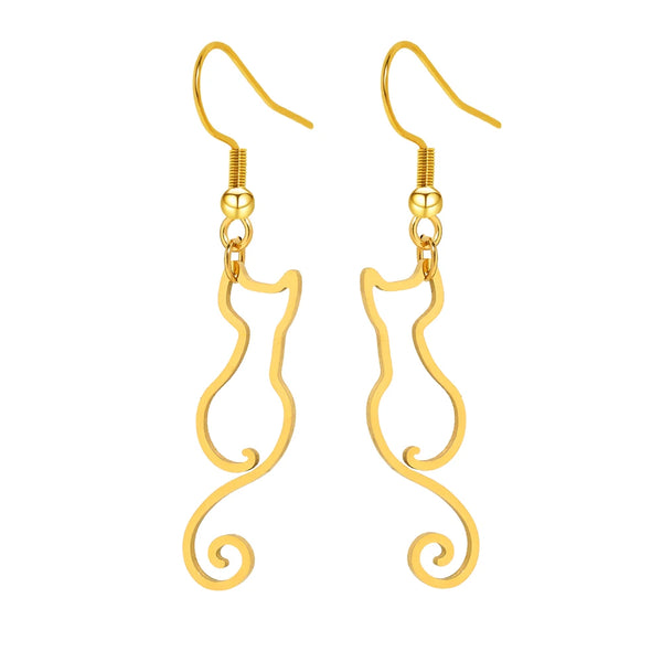 Cat Hollow Silhouette Earrings