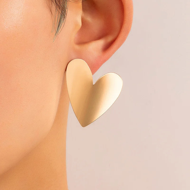 Big Heart Stud Earrings