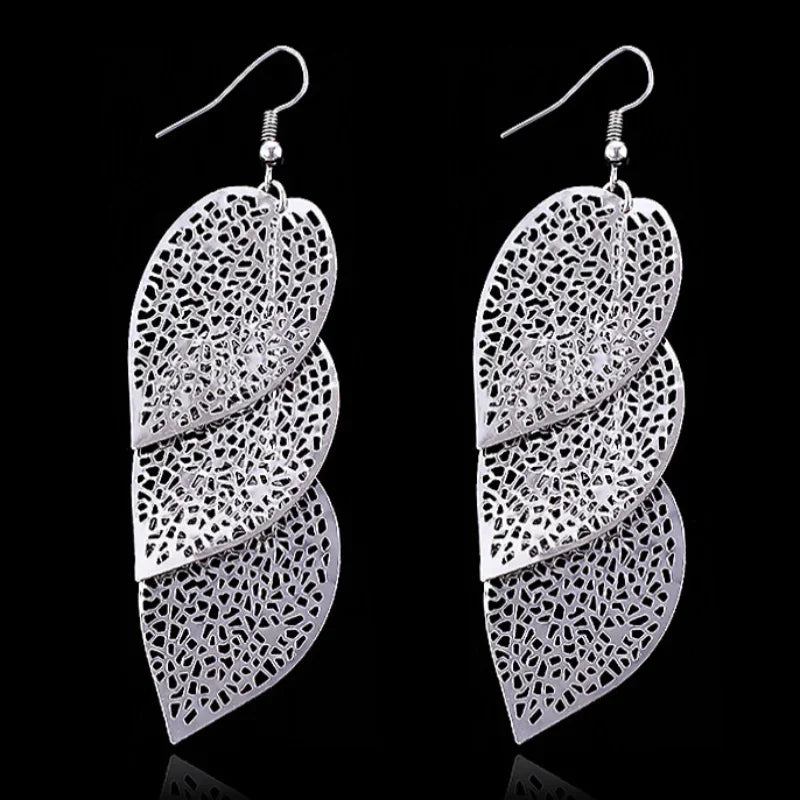 Delysia King hollow leaf earrings