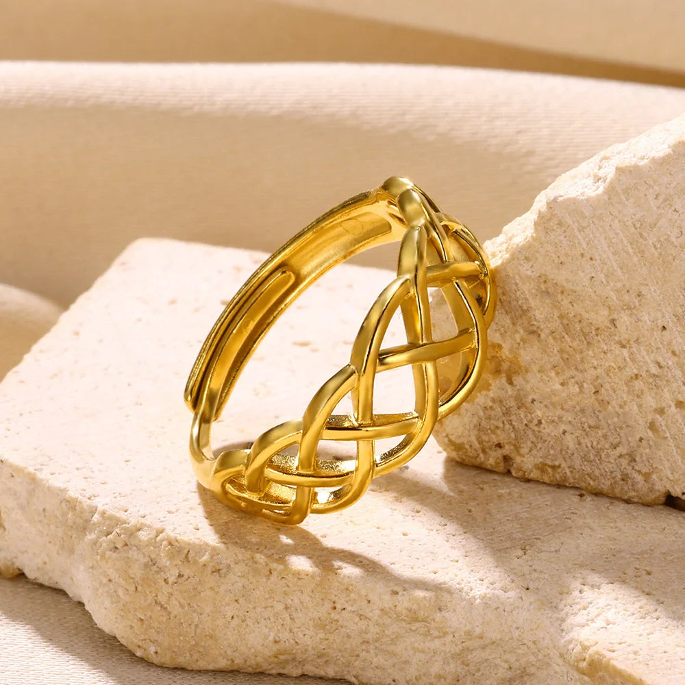 Punk Embossed Hollow Ring