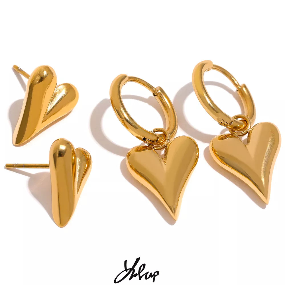 Chic Heart Huggie Hoop Earrings