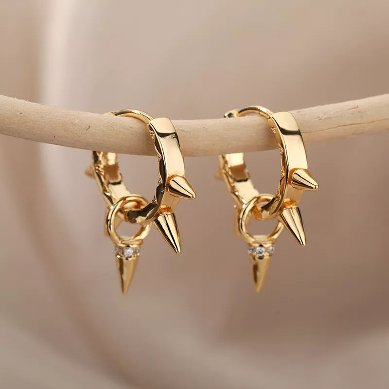 Punk Spike Rivet Hoop Earrings