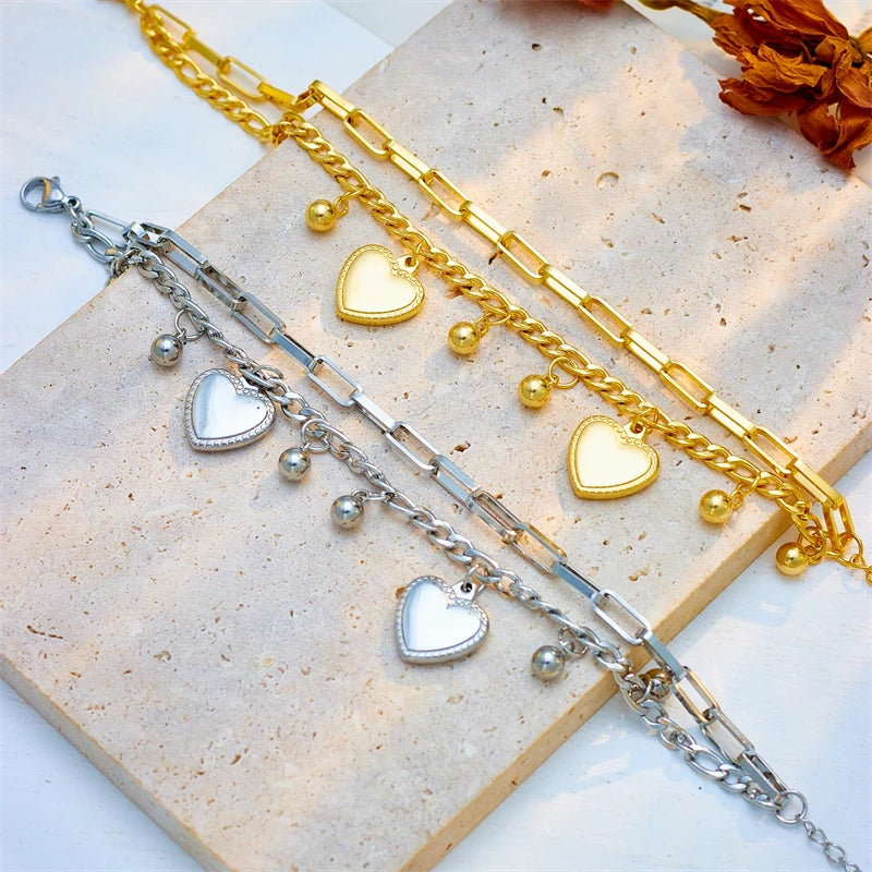Butterfly Heart Belt Twist Multilayer Chain Bracelet