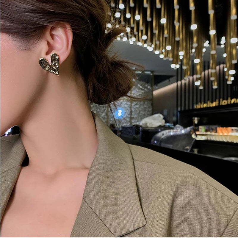 Convex  Heart Earrings