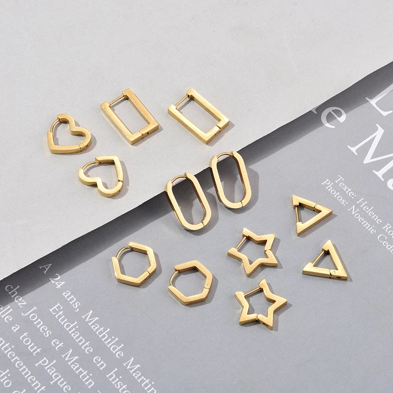 Heart Star Oval Earrings