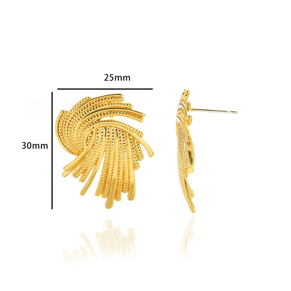 Fan-shaped Stud Earrings