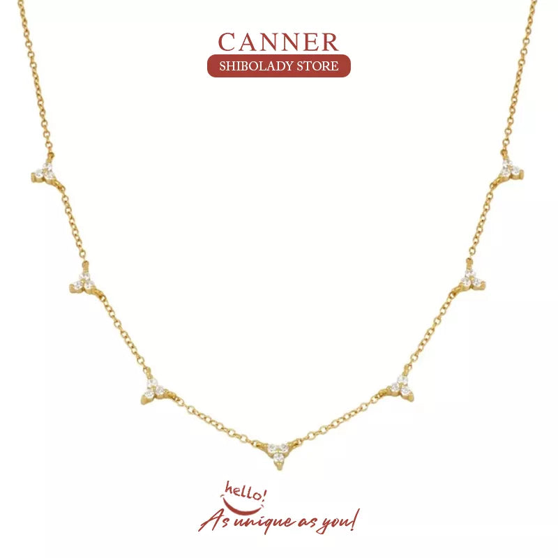 CANNER Three Diamond Clavicle Necklace