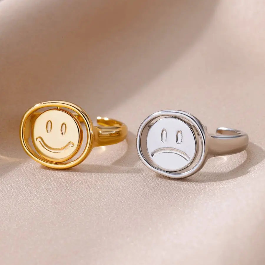 Smile Face Fidget Spinner Rings
