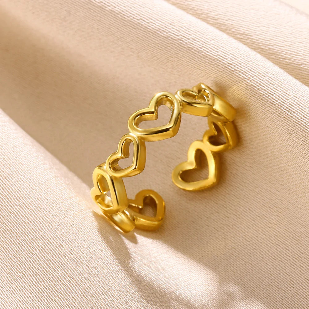 Punk Embossed Hollow Ring