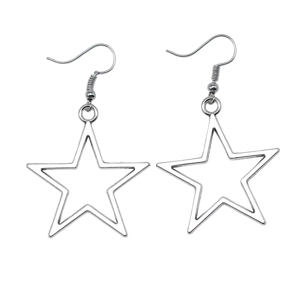 Hollow Star Pendant Earrings
