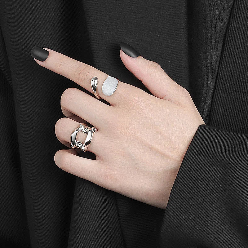 Gold Silver Color Minimalist Irregular Rings